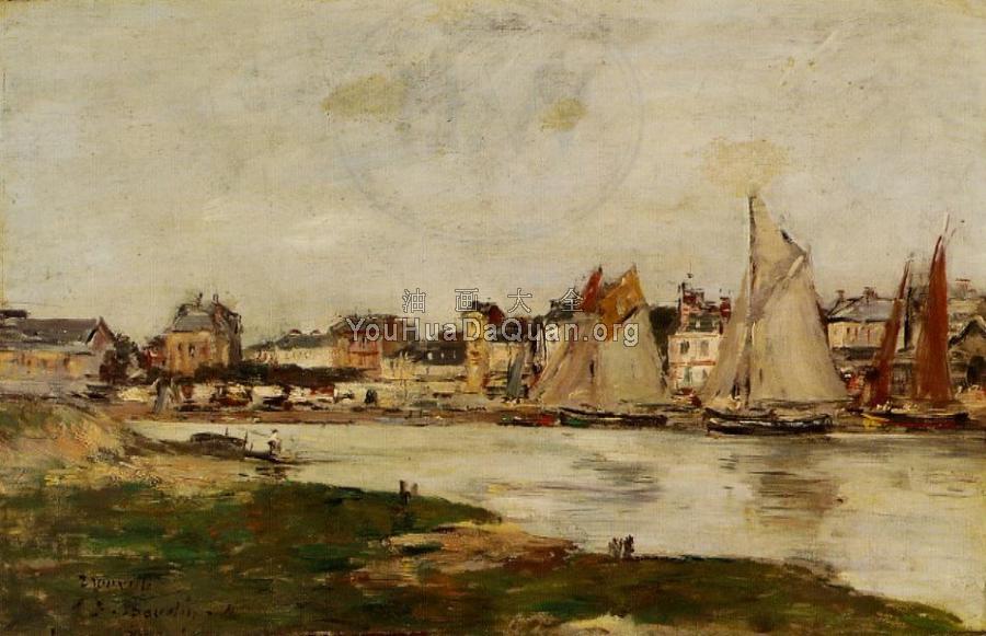 View of the Port of Trouville, High Tide - 尤金·布丹